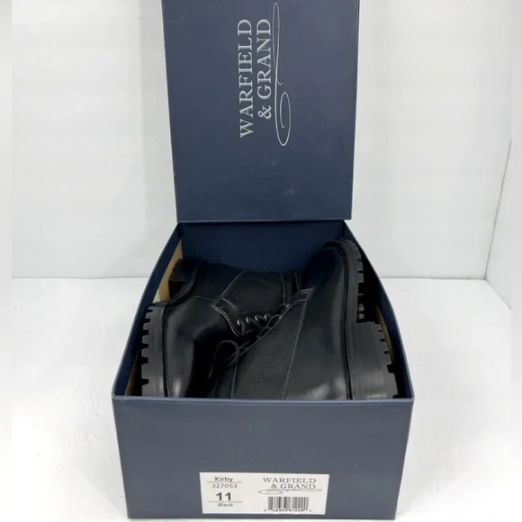 WARFIELD & GRAND,KIRBY BLACK MILITARY BOOTS FOR MEN,UPPER/LINING LEATHER SIZE 11 WARFIELD & GRAND,KIRBY BLACK MILITARY BOOTS FOR MEN,UPPER  main image 2